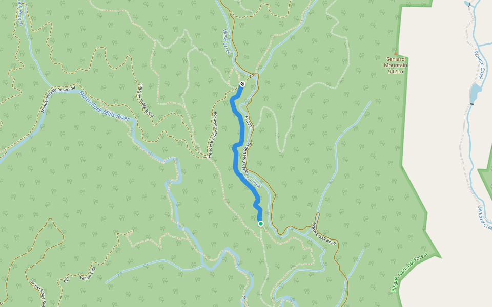 Wash Creek walking route map in Horse Shoe