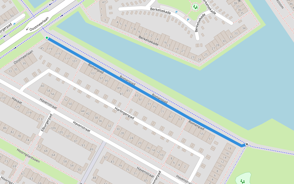 Romenpad walking route map in Berkel en Rodenrijs
