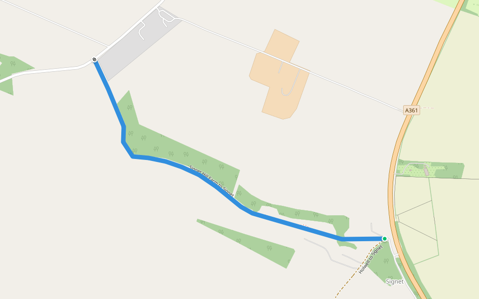 Signet Hill Farm to Signet walking route map in Signet