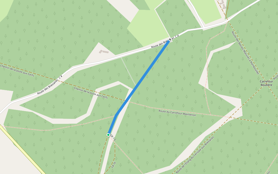 Chemin du Cerisaie et à Robin de la Butte des Petits-Bois aux Basses-Masures walking route map in Poigny-la-Forêt