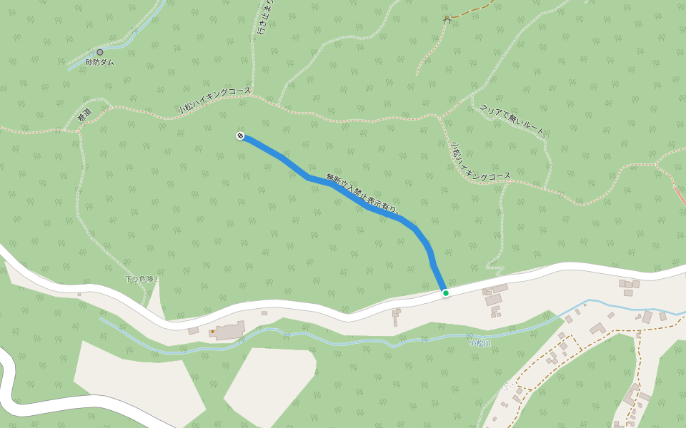 無断立入禁止表示有り。 walking route map in Sagamihara