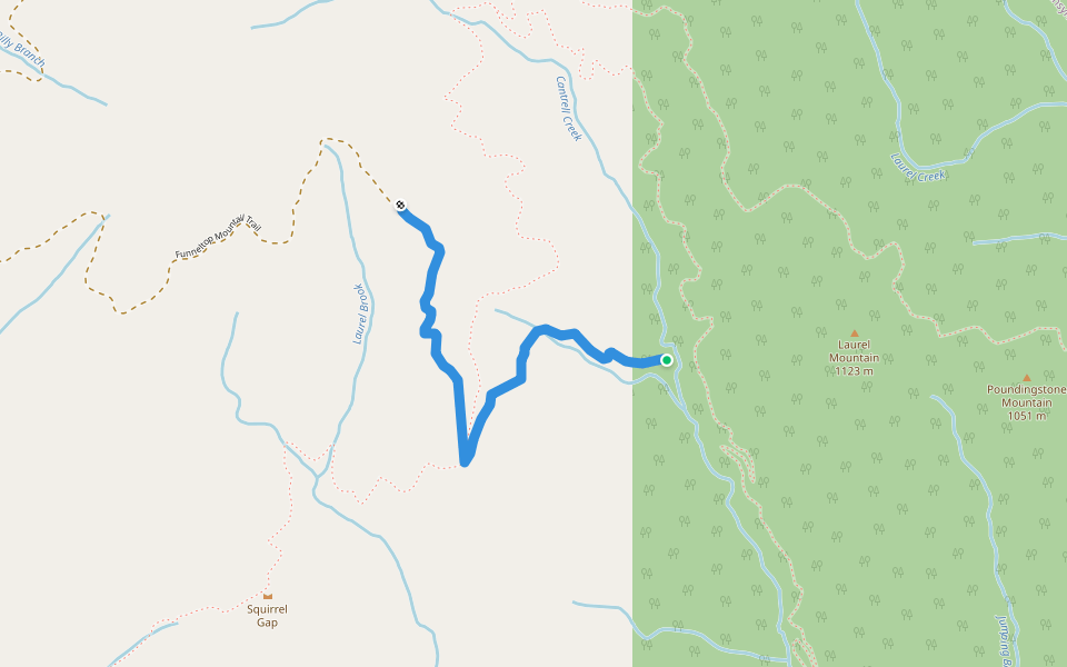 Horse Cove Gap walking route map in Pisgah Forest