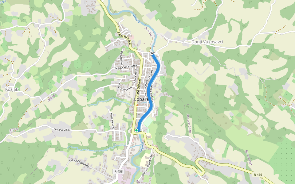 Šetalište walking route map in Lopare Selo