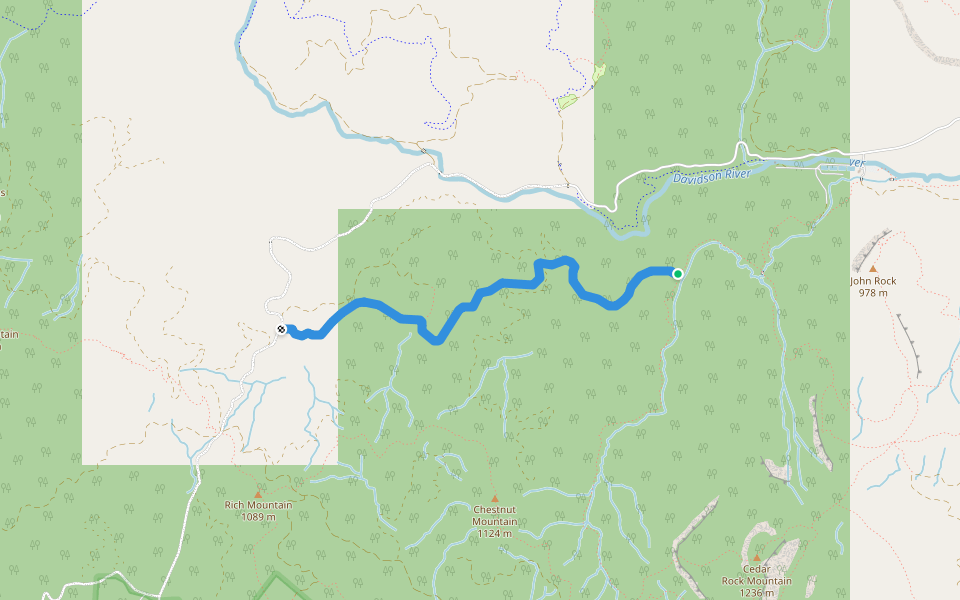 Long Branch walking route map in Brevard