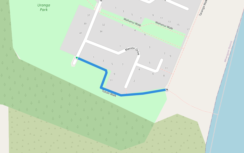 Tutuki Walk walking route map in Ruakākā