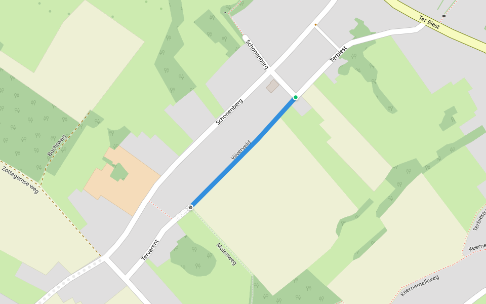 Vijverveld walking route map in Herzele