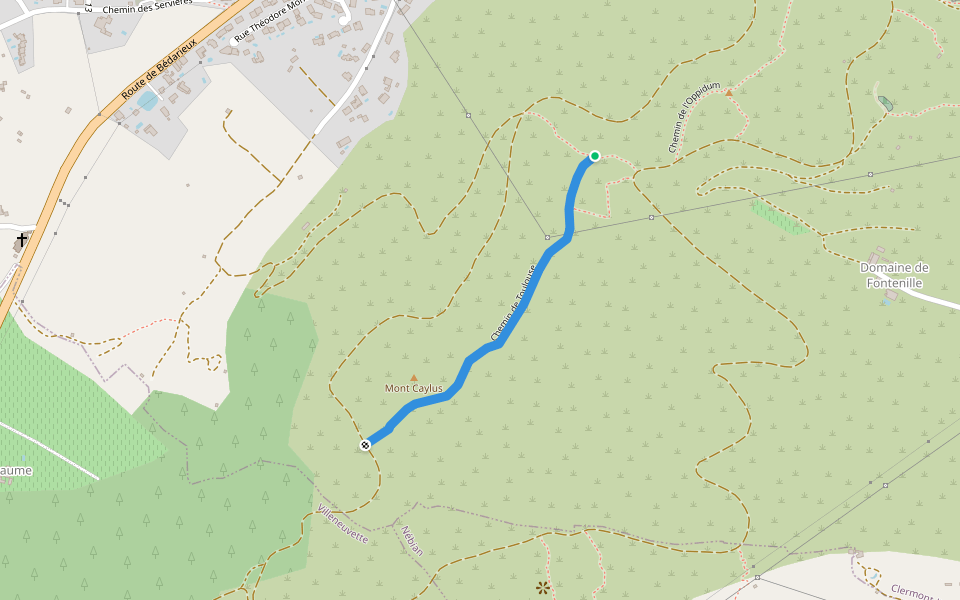 Chemin de Toulouse walking route map in Clermont-l'Hérault