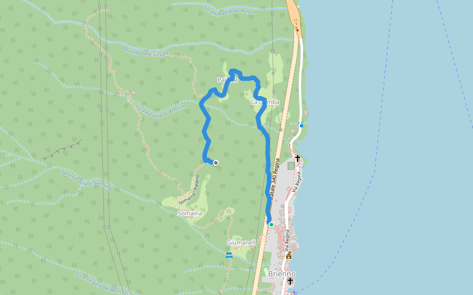 Via della Poesia Elsa Somalvico walking route map in Brienno