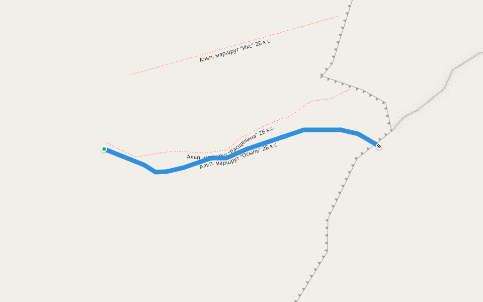Альп. маршрут "Осыпь" 2Б к.с. walking route map in Kirovsk