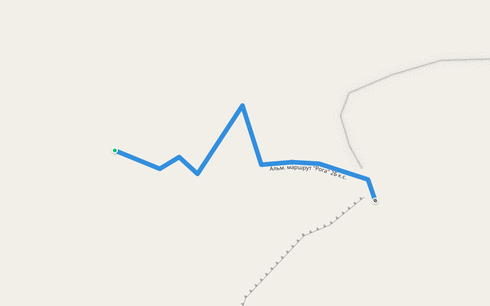 Альм. маршрут "Рога" 2Б к.с. walking route map in Kirovsk