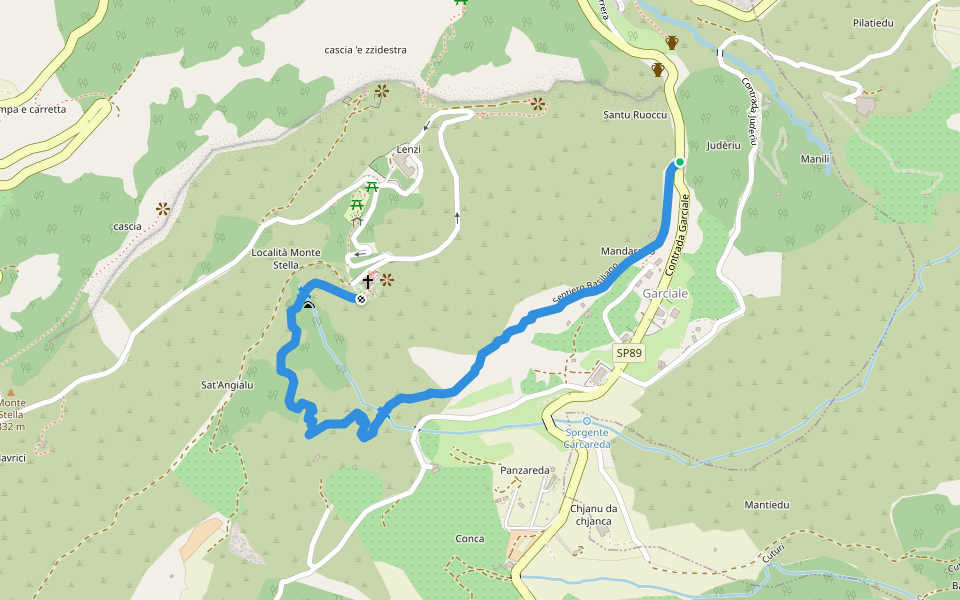 Sentiero Basiliano walking route map in Pazzano