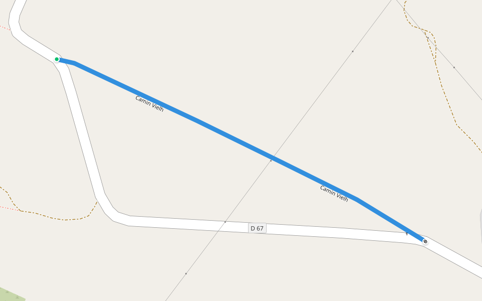 Camin Vielh walking route map in Campoussy