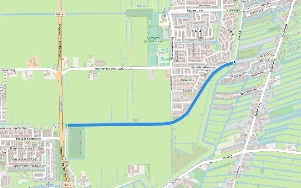 Robert Moultonpad walking route map in Wilnis