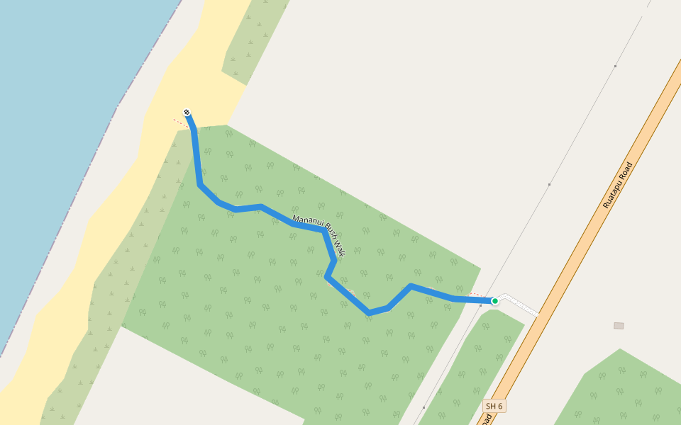 Mananui Bush Walk walking route map in Ruatapu