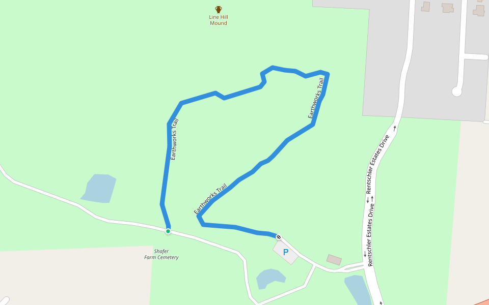 Earthworks Trail walking route map in Hamilton