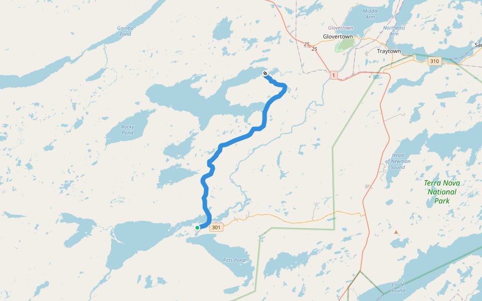 T’Railway Provincial Park walking route map in Clarenville