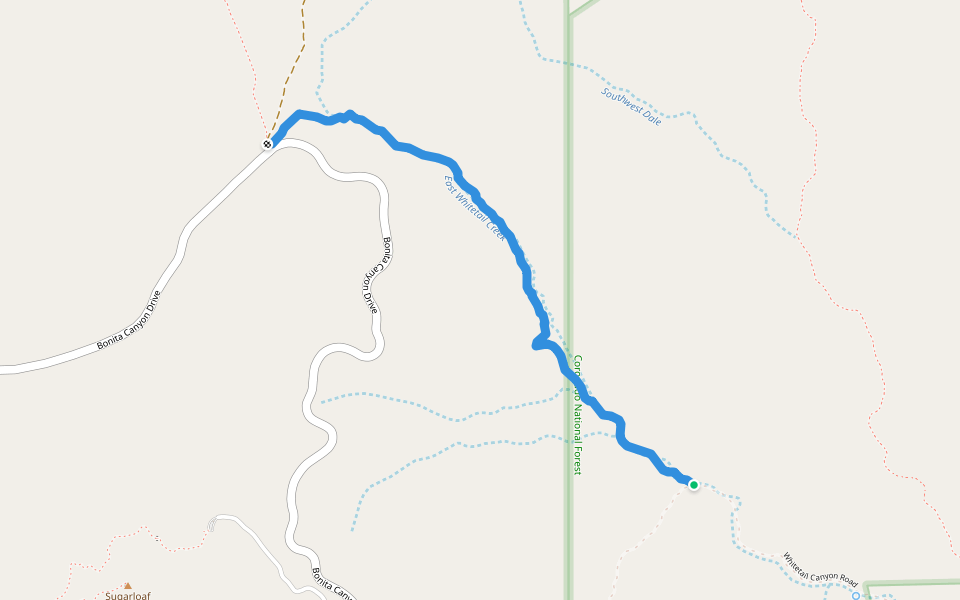 Whitetail Trail walking route map in Willcox