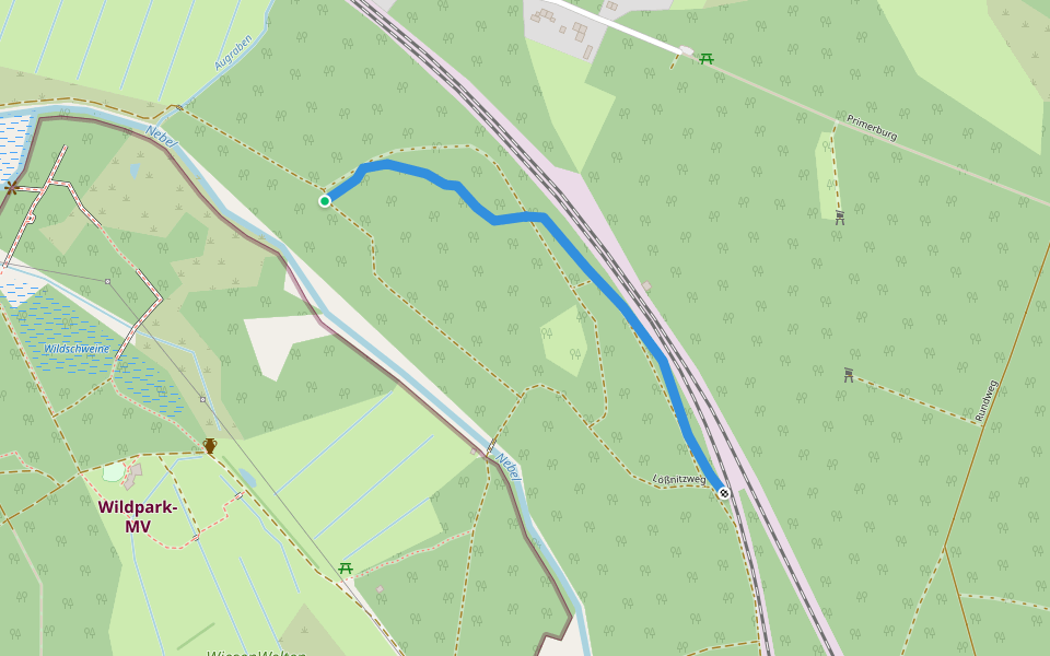 Natur-Erlebnispfad walking route map in Güstrow