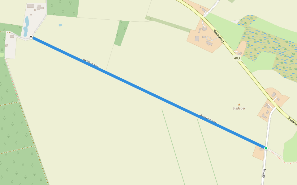 Perleholmvej walking route map in Sommersted