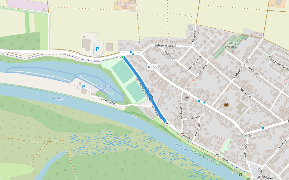 Veloroute Rhein/Rhin walking route map in Riedstadt