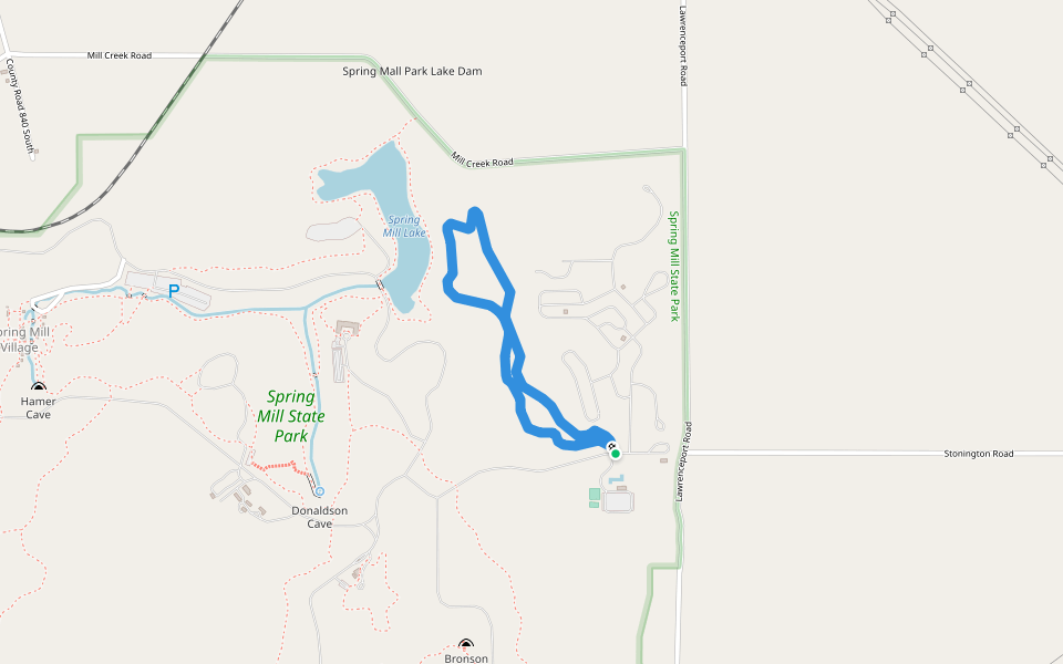 Mountain Bike Trail walking route map in Spring Mill Village