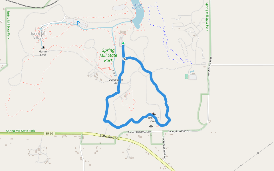 Trail 3 / Karst Trail walking route map in Mitchell