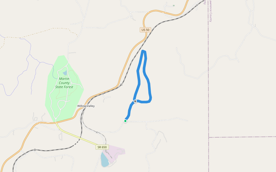 Tank Spring Trail walking route map in Mitchell