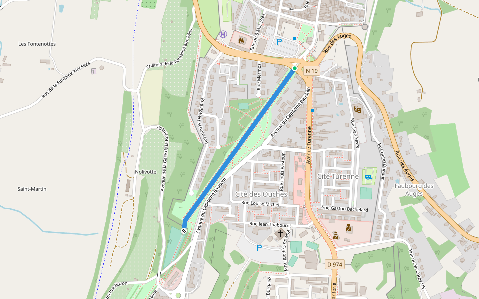 Allée de Blanchefontaine walking route map in Langres