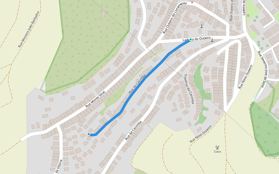 Rua da Cacimba walking route map in Sirinhaém