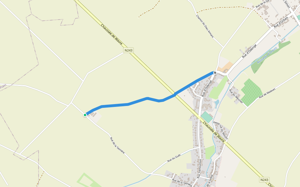 Laide Ruelle walking route map in Perwez