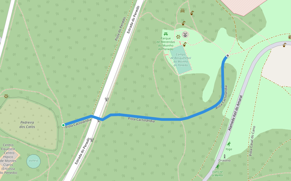 Pista Cactolândia walking route map in Lisbon