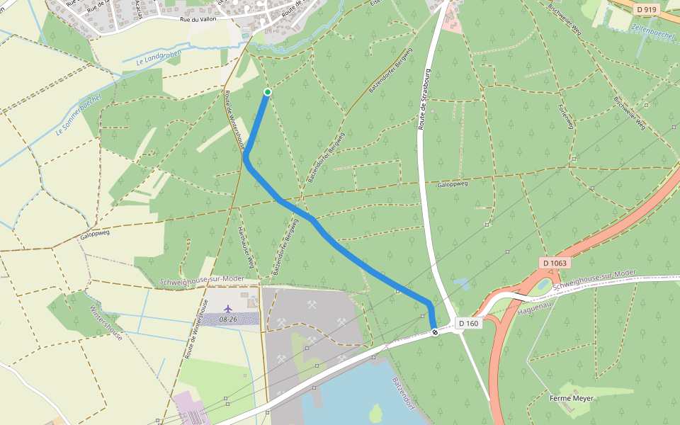 Strasburger Weg walking route map in Schweighouse-sur-Moder