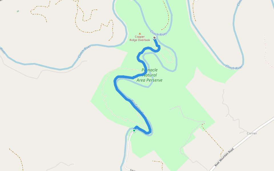 Big Cedar Creek Trail walking route map in Honaker