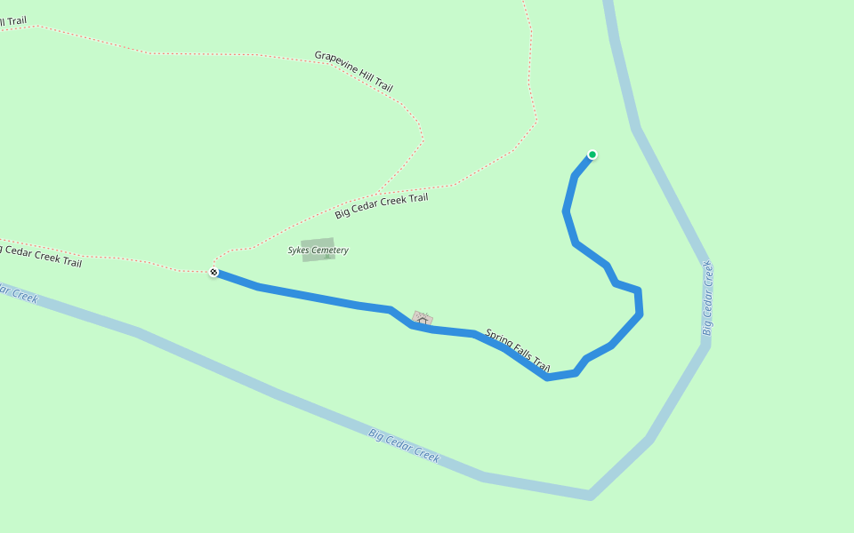 Spring Falls Trail walking route map in Honaker