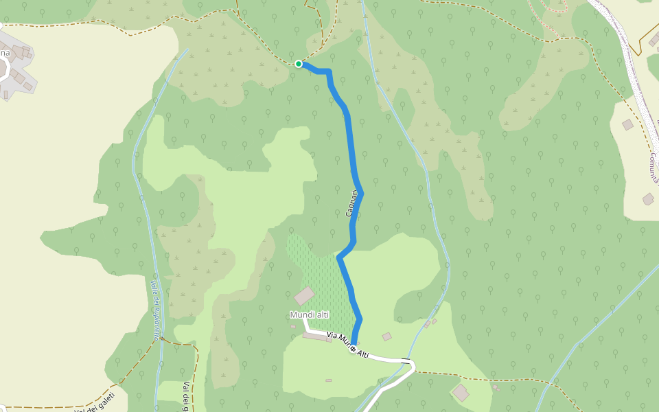 Cagnari walking route map in Battilana