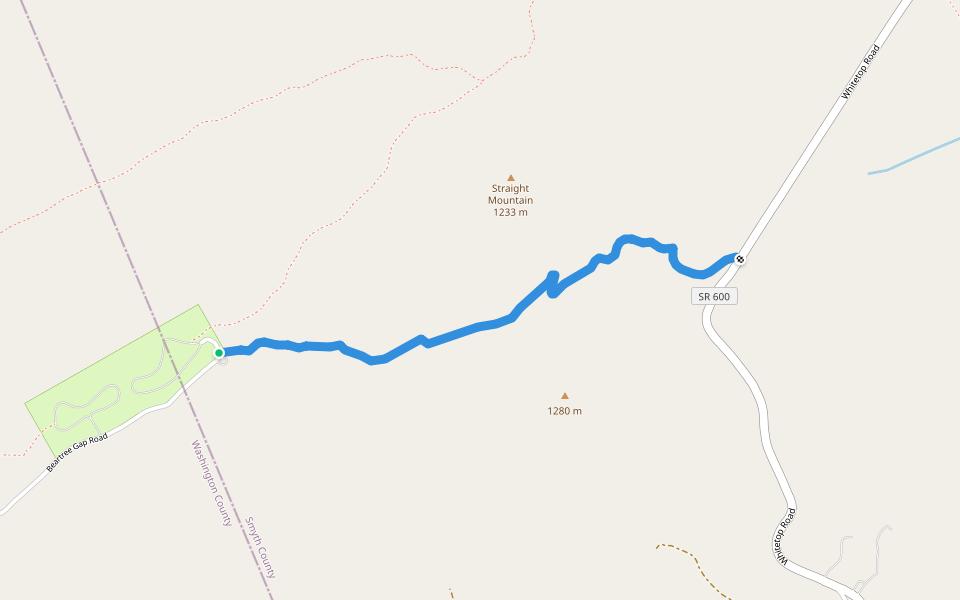 Straight Branch Trail walking route map in Troutdale