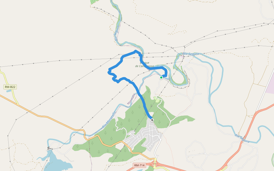 PR-MU 86.1 Senda de la Huertecica walking route map in Calasparra