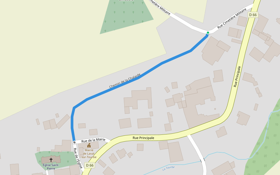 Chemin de la Chalaide walking route map in Laval-sur-Tourbe