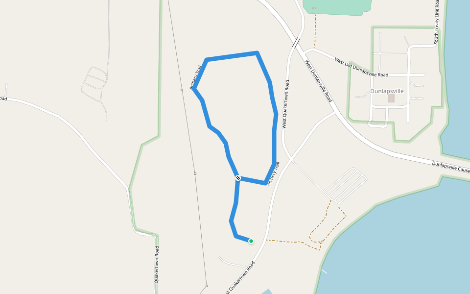 Archery Trail walking route map in Liberty