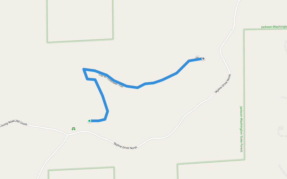 Trail #7 Firetower Trail walking route map in Brownstown