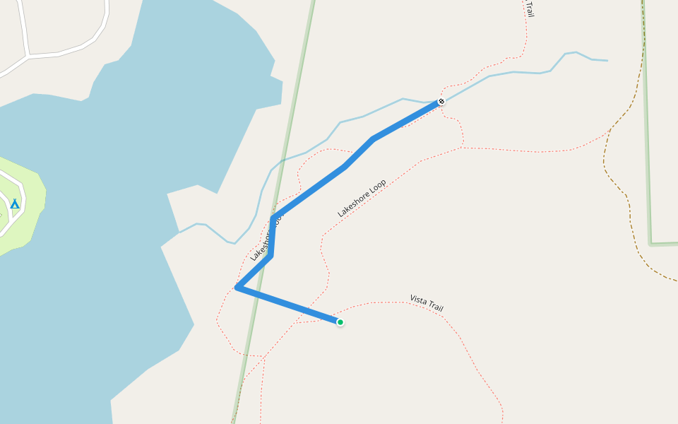 Lakeshore Loop walking route map in Vallonia