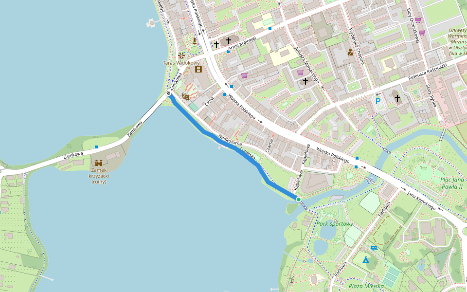 Lubelska walking route map in Ełk