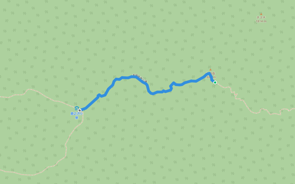 永田岳登山道 walking route map in Yakushima