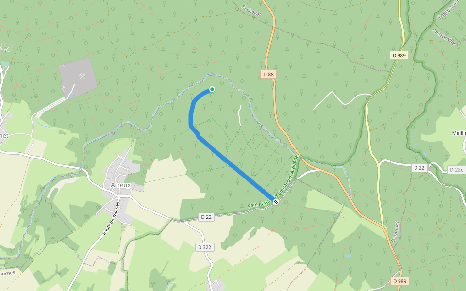 La Grande Allée walking route map in Arreux