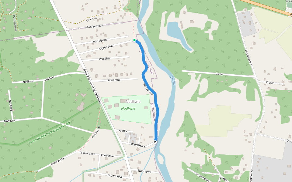 Wierzbowa walking route map in Strachów