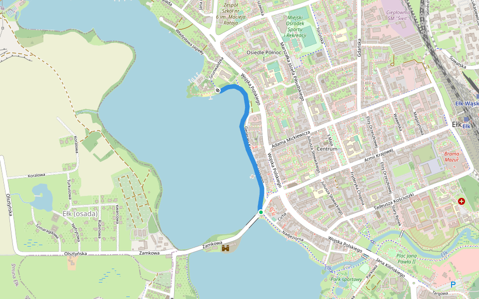 1000-Lecia walking route map in Ełk