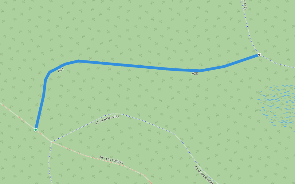 A23 walking route map in Mont-Tremblant