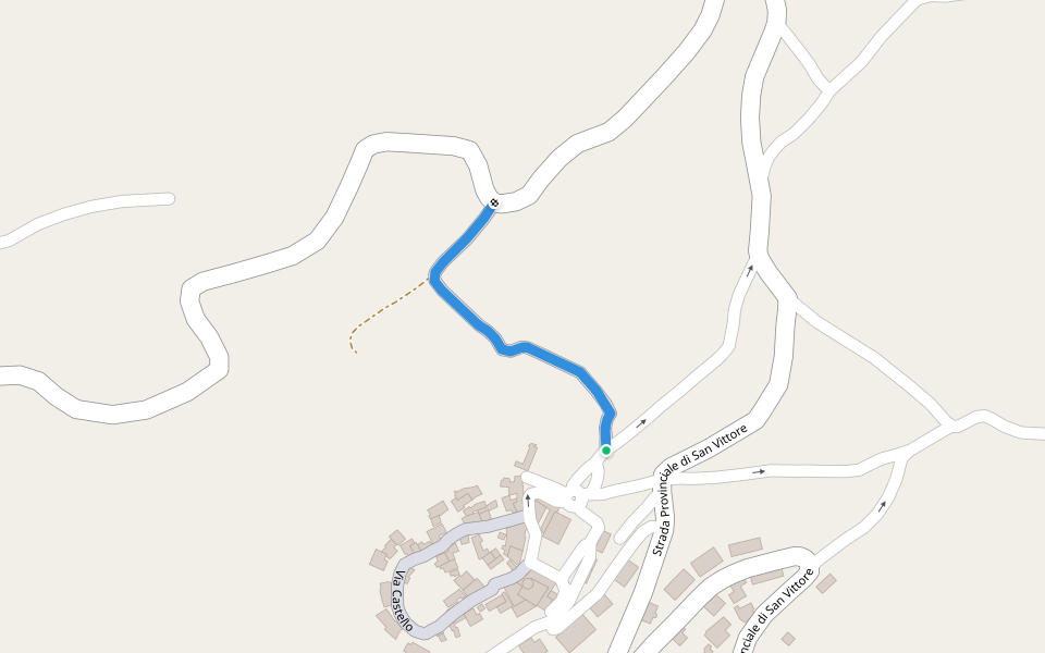 Via Pescoronchiaro walking route map in San Vittore del Lazio