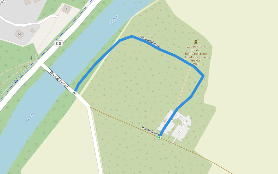 Himmelpforten walking route map in Ense