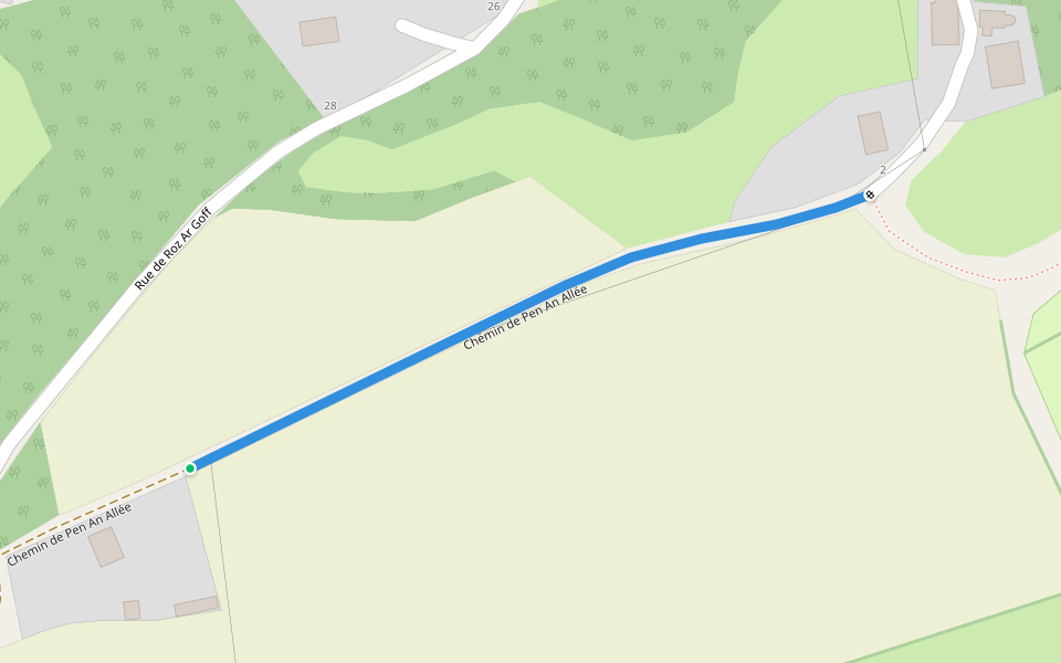 Chemin de Pen An Allée walking route map in Douarnenez